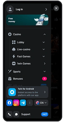 1win app features